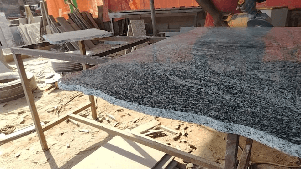 Modern black marble slab